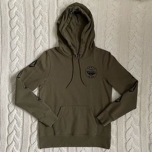 Volcom Olive Green Embroidered Logo Pullover Hoodie